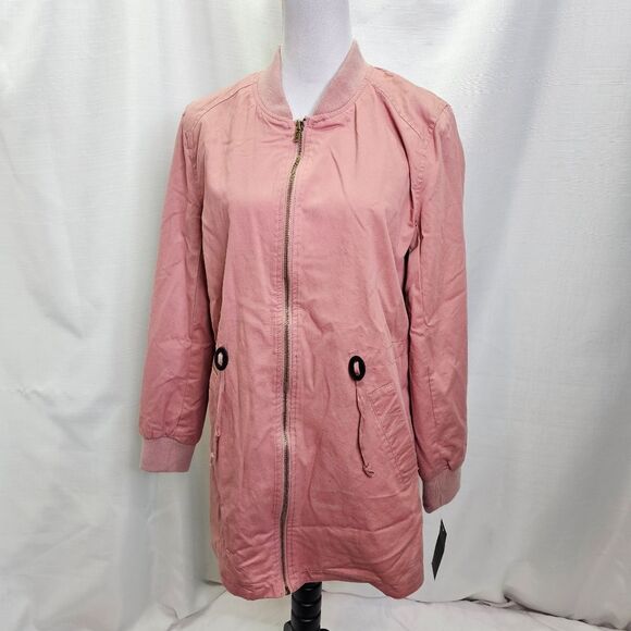 Miss London Black Label Mauve Pink Lightweight Jacket Size Large - Picture 3 of 11